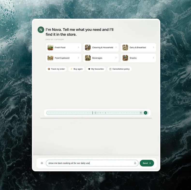 NexShop AI helping a customer complete a shopping task